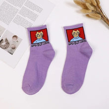 Load image into Gallery viewer, new fashion Harajuku women girls Hip Hop long socks cute Animal dinosaur socks for  ladies  funny japan  cartoon socks