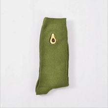 Load image into Gallery viewer, Cute Cartoon Fruit Print Avocado Banana Cherry Peach Girls Kawaii Socks meias Korean Harajuku Embroidery Pile Heap Funny Socks