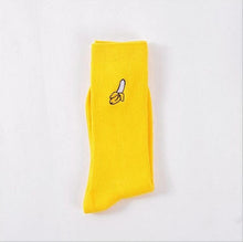 Load image into Gallery viewer, Cute Cartoon Fruit Print Avocado Banana Cherry Peach Girls Kawaii Socks meias Korean Harajuku Embroidery Pile Heap Funny Socks
