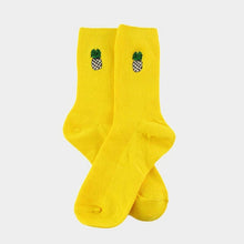 Load image into Gallery viewer, Cute Cartoon Fruit Print Avocado Banana Cherry Peach Girls Kawaii Socks meias Korean Harajuku Embroidery Pile Heap Funny Socks