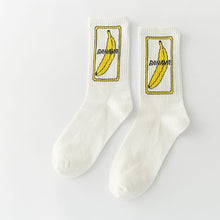 Load image into Gallery viewer, Cute Cartoon Fruit Print Avocado Banana Cherry Peach Girls Kawaii Socks meias Korean Harajuku Embroidery Pile Heap Funny Socks
