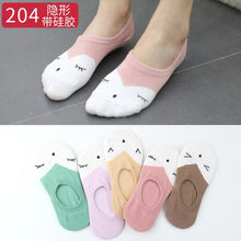 Load image into Gallery viewer, 5Pairs New Arrivl Women Socks funny Fruits Cute Happy Art  Silicone Slip Invisible Sock 35-40