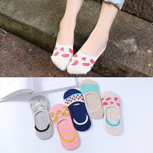 Load image into Gallery viewer, 5Pairs New Arrivl Women Socks funny Fruits Cute Happy Art  Silicone Slip Invisible Sock 35-40