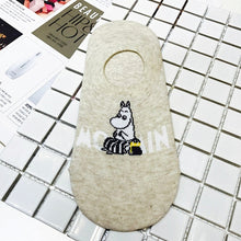 Load image into Gallery viewer, Moomin Valley Cartoon Cute Cosplay ukraine Socks Fashion Classic Funny Medias Cortas De Mujer White Pink Short Cut Socks 1pair