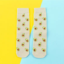 Load image into Gallery viewer, Hot Sales Funny Socks Women Casual Cartoon Fruit Banana Avocado Lemon Egg Cookie Donuts Happy Japanese Harajuku Skateboard Socks