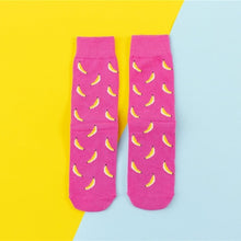 Load image into Gallery viewer, Hot Sales Funny Socks Women Casual Cartoon Fruit Banana Avocado Lemon Egg Cookie Donuts Happy Japanese Harajuku Skateboard Socks