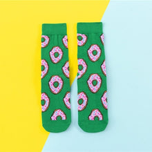 Load image into Gallery viewer, Hot Sales Funny Socks Women Casual Cartoon Fruit Banana Avocado Lemon Egg Cookie Donuts Happy Japanese Harajuku Skateboard Socks