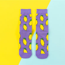 Load image into Gallery viewer, Hot Sales Funny Socks Women Casual Cartoon Fruit Banana Avocado Lemon Egg Cookie Donuts Happy Japanese Harajuku Skateboard Socks