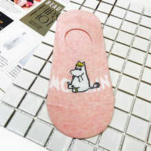 Load image into Gallery viewer, Moomin Valley Cartoon Cute Cosplay ukraine Socks Fashion Classic Funny Medias Cortas De Mujer White Pink Short Cut Socks 1pair