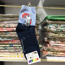 Load image into Gallery viewer, Moomin Valley Cartoon Cute Cosplay ukraine Socks Fashion Classic Funny Medias Cortas De Mujer White Pink Short Cut Socks 1pair