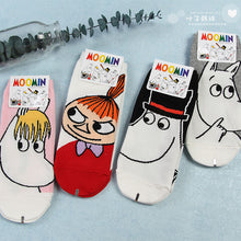 Load image into Gallery viewer, Moomin Valley Cartoon Cute Cosplay ukraine Socks Fashion Classic Funny Medias Cortas De Mujer White Pink Short Cut Socks 1pair