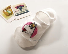 Load image into Gallery viewer, Moomin Valley Cartoon Cute Cosplay ukraine Socks Fashion Classic Funny Medias Cortas De Mujer White Pink Short Cut Socks 1pair