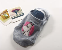 Load image into Gallery viewer, Moomin Valley Cartoon Cute Cosplay ukraine Socks Fashion Classic Funny Medias Cortas De Mujer White Pink Short Cut Socks 1pair