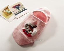 Load image into Gallery viewer, Moomin Valley Cartoon Cute Cosplay ukraine Socks Fashion Classic Funny Medias Cortas De Mujer White Pink Short Cut Socks 1pair