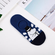 Load image into Gallery viewer, Moomin Valley Cartoon Cute Cosplay ukraine Socks Fashion Classic Funny Medias Cortas De Mujer White Pink Short Cut Socks 1pair