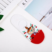 Load image into Gallery viewer, Moomin Valley Cartoon Cute Cosplay ukraine Socks Fashion Classic Funny Medias Cortas De Mujer White Pink Short Cut Socks 1pair