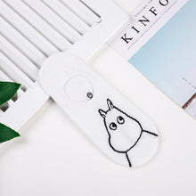 Load image into Gallery viewer, Moomin Valley Cartoon Cute Cosplay ukraine Socks Fashion Classic Funny Medias Cortas De Mujer White Pink Short Cut Socks 1pair
