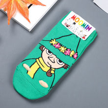 Load image into Gallery viewer, Moomin Valley Cartoon Cute Cosplay ukraine Socks Fashion Classic Funny Medias Cortas De Mujer White Pink Short Cut Socks 1pair