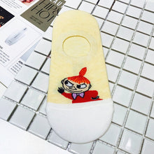 Load image into Gallery viewer, Moomin Valley Cartoon Cute Cosplay ukraine Socks Fashion Classic Funny Medias Cortas De Mujer White Pink Short Cut Socks 1pair